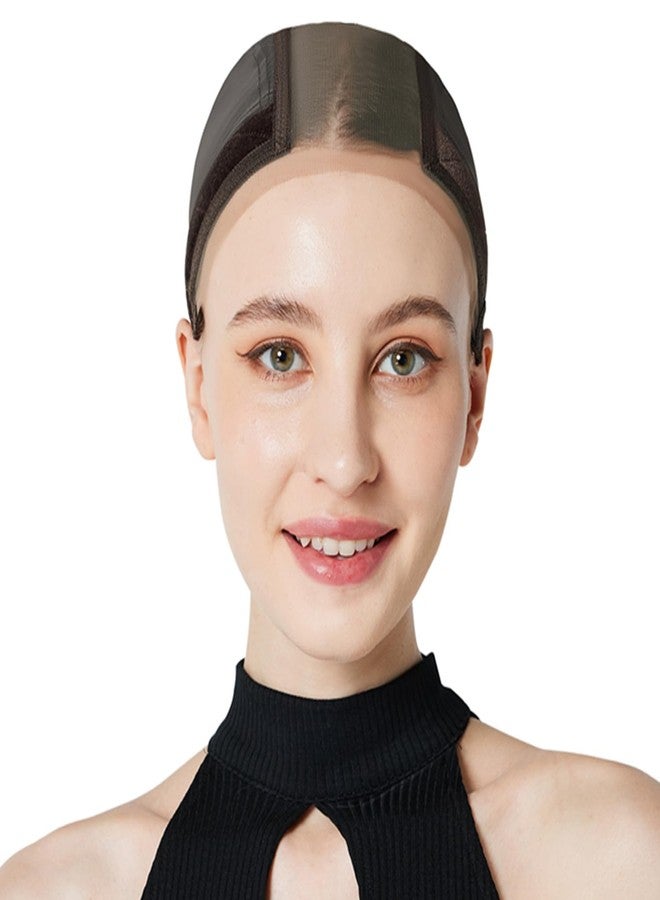 Xiushumyi Lace Wig Cap for Women,Adjustable Wig Grip Cap with Grip Band for Keeping Wigs In Place,Non Slip Caps Make Your Wigs Be Glueless(Brown) - Image 1
